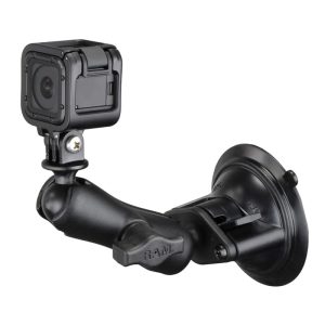 RAM Twist-Lock Suction Cup Mount with Universal Action Camera Adapter (1 Set)