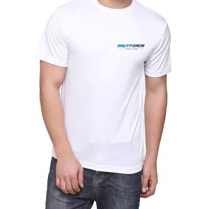 BRUTFORCE T-shirt White Unisex Round Neck Slim fit Polyster T-shirt